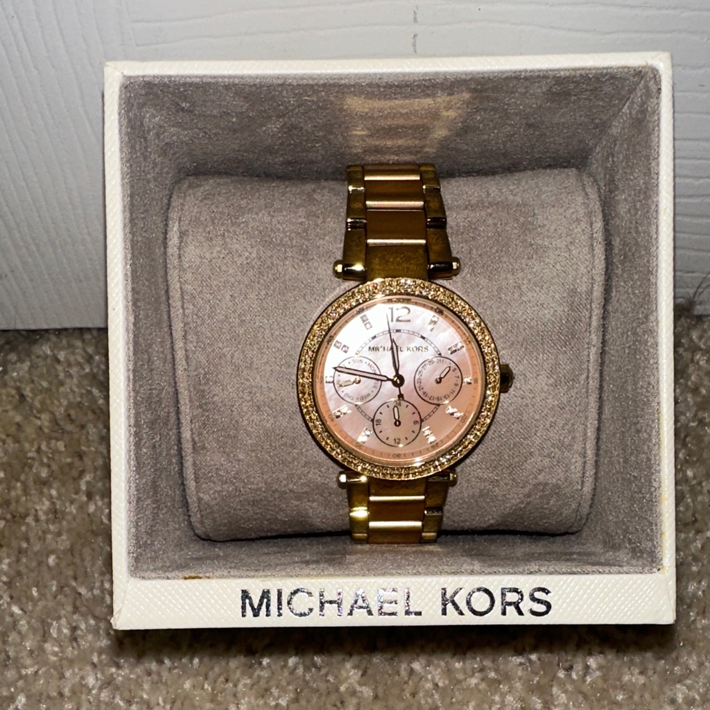 Michael Kors Gold Watch With Rose Dial Michael Kors Gold Watch With Rose Dial